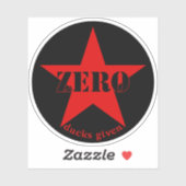 Sticker Zéro canard donné étoile (rouge) (Feuille)