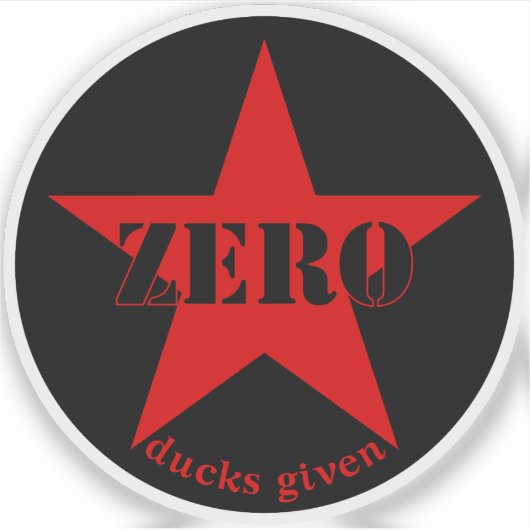 Sticker Zéro canard donné étoile (rouge) (Devant)