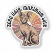 Sticker Zero Hair Maximum Love Sphynx Art (Devant)