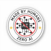 Sticker Zéro IA 100% Contenu humain (Devant)