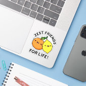 Sticker Zest Friends For Life Funky Citrus Fruit Pun (Ordinateur portable avec iPhone)
