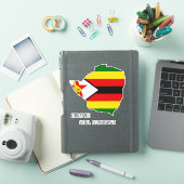 Sticker Zimbabwe Drapeau Charme Carte Patriotique (Couverture iPad)