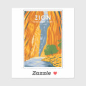 Sticker Zion National Park Utah The Narrows Vintage (Feuille)