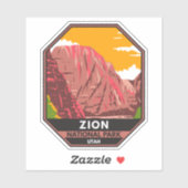 Sticker Zion National Park Utah Vintage (Feuille)