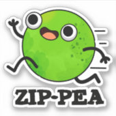 Sticker Zip pea Funny Zippy Pea Pun (Devant)
