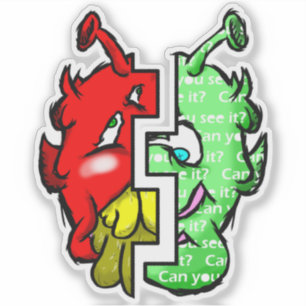 Sticker Zippy Trippy Alien Dazs 2 Face Gre/Re