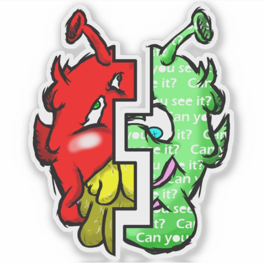 Sticker Zippy Trippy Alien Dazs 2 Face Gre/Re (Devant)