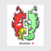 Sticker Zippy Trippy Alien Dazs 2 Face Gre/Re (Feuille)