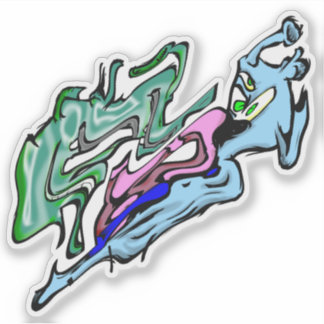 Sticker Zippy Trippy Alien Dazs mince Face Xo/Ice