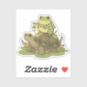 Sticker Zochi & Mossy la Tortue (Feuille)