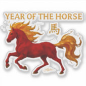 Sticker Zodiac Chinese New Year 2026 Yang Fire Horse (Devant)