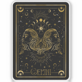 Sticker Zodiac Gemini Astrologique Noir & Or