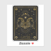 Sticker Zodiac Gemini Astrologique Noir & Or (Feuille)