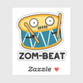 Sticker Zom beat Funny Halloween Zombie Drum Pun (Feuille)