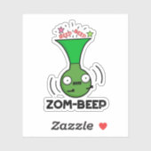 Sticker Zom-beep Drôle Halloween Zombie Honker Pun (Feuille)