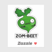 Sticker Zom-beet drôle Halloween Zombie Beet Pun (Feuille)