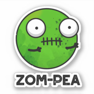 Sticker Zom-pea Drôle Halloween Zombie Pea Pun