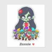 Sticker Zombie blanc neige (Feuille)