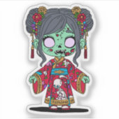 Sticker Zombie chinois mignon (Devant)
