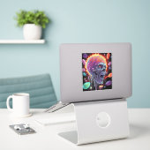 Sticker Zombie Crâne Créature Sci-fi Horreur Art (Ordinateur portable sur le bureau)