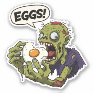 Sticker Zombie de consommation d'oeufs