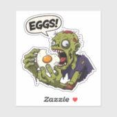 Sticker Zombie de consommation d'oeufs (Feuille)