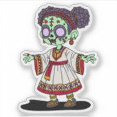 Sticker Zombie éthiopienne mignonne (Devant)