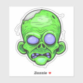 Sticker Zombie Head Illustration Art (Feuille)
