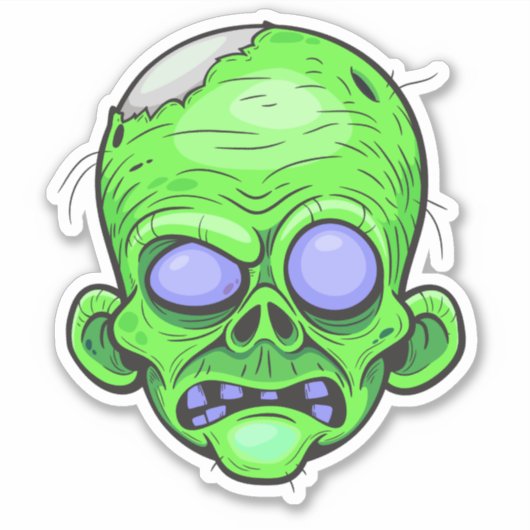 Sticker Zombie Head Illustration Art (Devant)