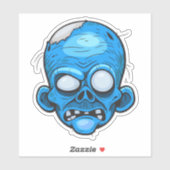 Sticker Zombie Head Illustration Art (Feuille)