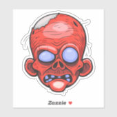 Sticker Zombie Head Illustration Art (Feuille)