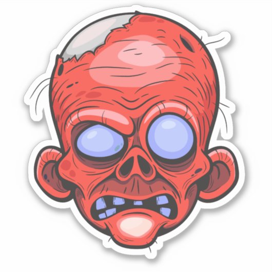 Sticker Zombie Head Illustration Art (Devant)