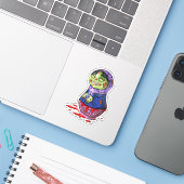 Sticker Zombie Matryoshka Doll (Ordinateur portable avec iPhone)