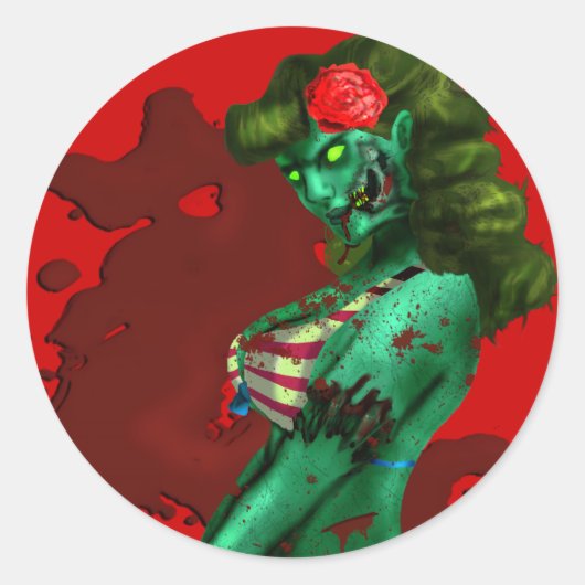 Sticker Zombie Pin-up (Devant)