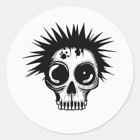 Sticker 'ZOMBIE PUNK SKULL' (Devant)