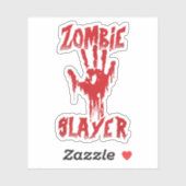 Sticker Zombie Slayer sanglant chasse main Zombies Hallowe (Feuille)