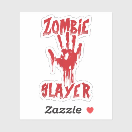 Sticker Zombie Slayer sanglant chasse main Zombies Hallowe (Feuille)