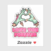 Sticker Zombie T'aime toujours (Feuille)