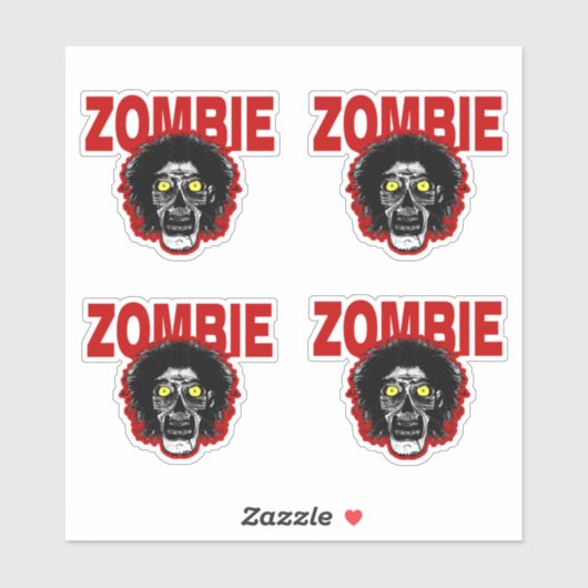 Sticker ZOMBIE - Tête (Feuille)