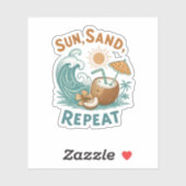 sticker "Zon, Zand, Herhaal" (Vel)