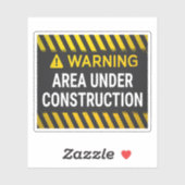 Sticker Zone d'avertissement en construction (Feuille)