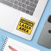 Sticker Zone laser de mise en garde (Ordinateur portable avec iPhone)