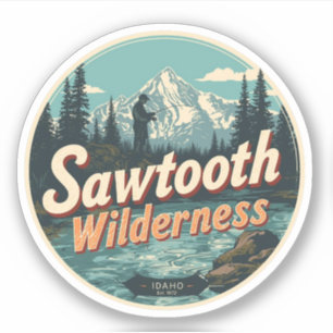 Sticker Zone sauvage de Sawtooth Idaho Montagne Randonnée 