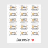 Sticker Zoo Day Rappel mignon Animaux sauvages Visitez le  (Feuille)