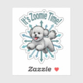 Sticker Zoomie Time Bichon Frise (Feuille)