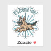 Sticker Zoomie Time German Shepherd (Feuille)