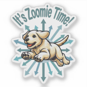 Sticker Zoomie Time Golden Lab
