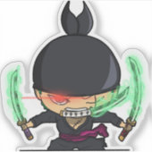 Sticker Zoro one piece chibi style anime (Devant)