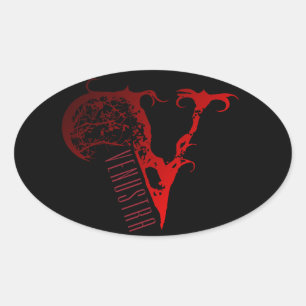 Sticker - zwarte en rode Logo