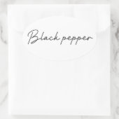 Sticker zwarte peper voedsellabel (Tas)